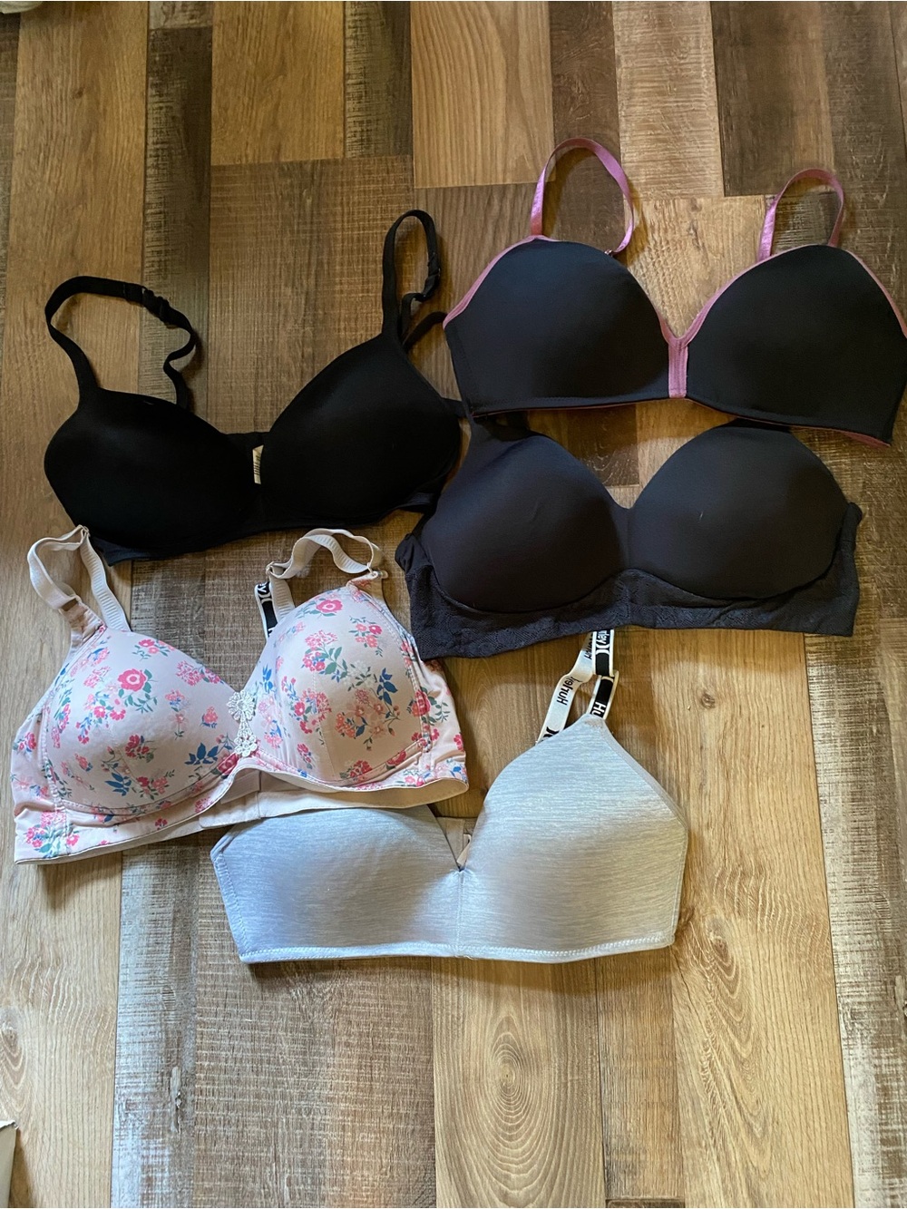 Spyder Women's Bra Bundle - Black, Pink Floral, Light Gray assortment of brands